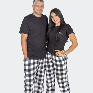 Pijama Cuadros Blancos con Negro